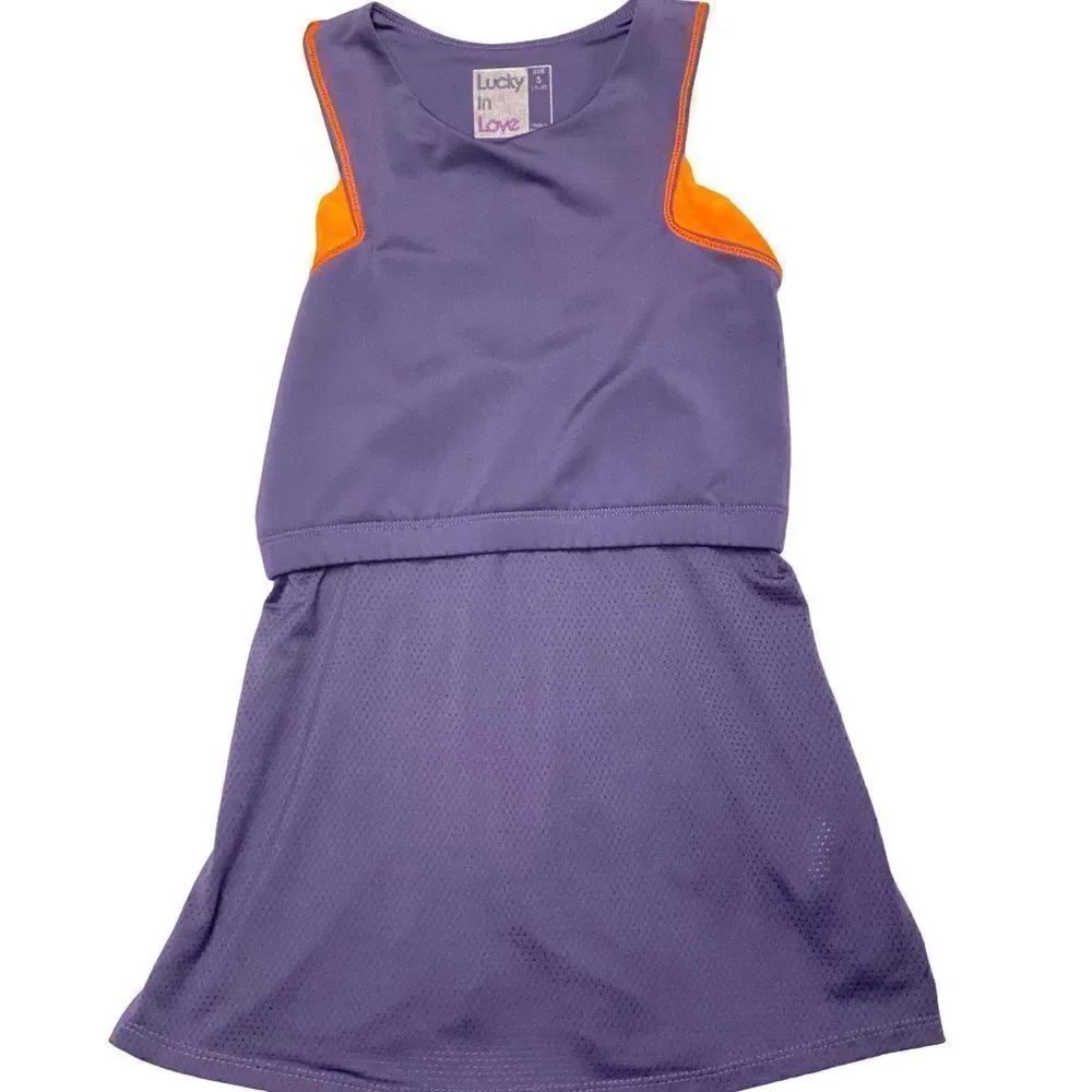 Lucky In Love Purple Tennis + Sports Bra Athletic Top